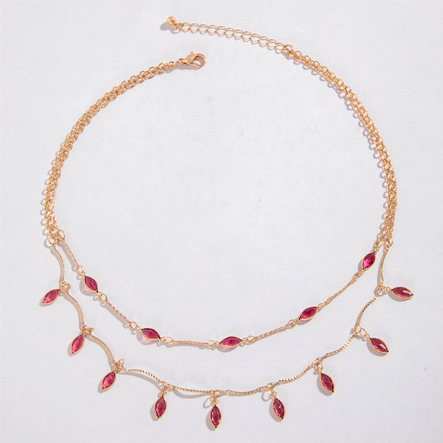 Zircon Water Drop Geometric Tassel Necklace