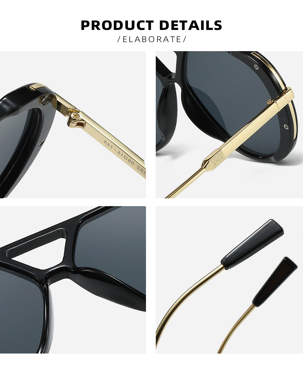 Retro Leopard Print Frame Green Lens Double Bridge Sunglasses