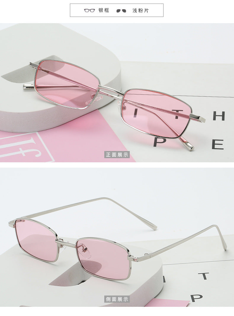 Small Square fashion Metal Sunglasses