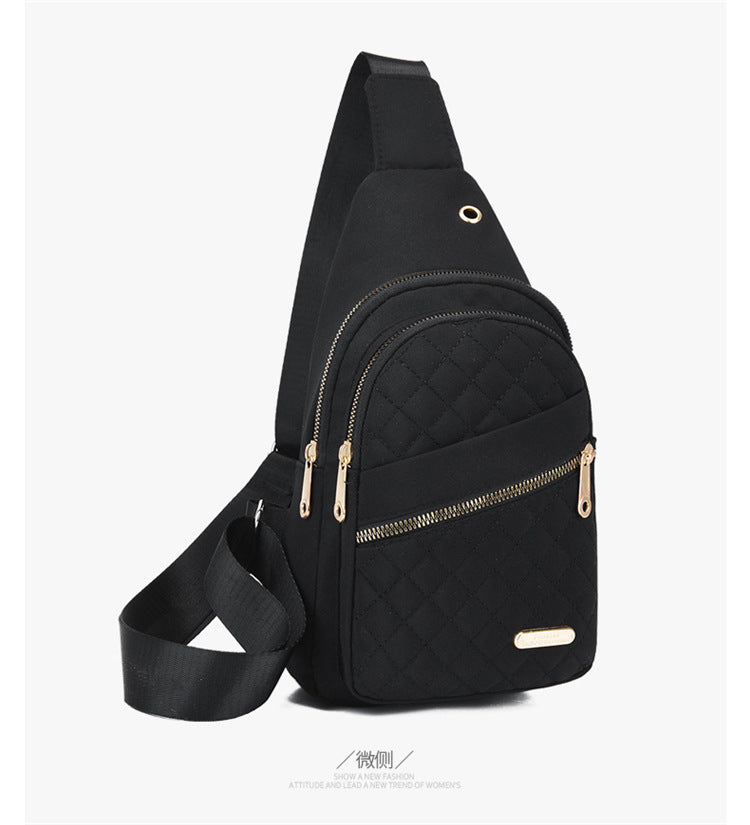 Simple Women's Multi-layer Embroidery Large Capacity Outdoor Casual Crossbody Bag
