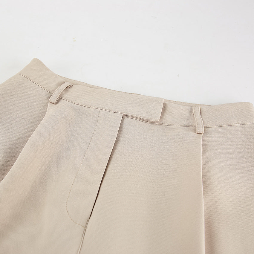 Spring and Summer retro V-Neck Sleeveless Suit Long Pants Set