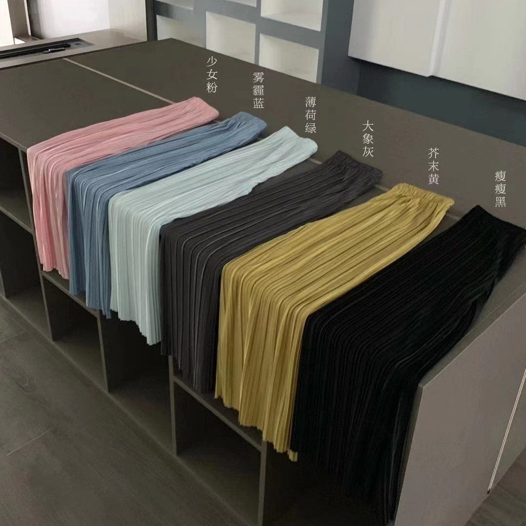 Summer Thin Pleated Pants Casual Versatile Wide-Leg Women's Pants