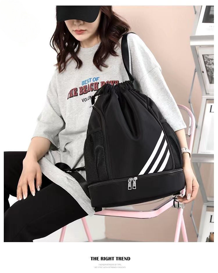 Drawstring Large Capacity Lightweight Dry-Wet Separation Swimming Travel Bag