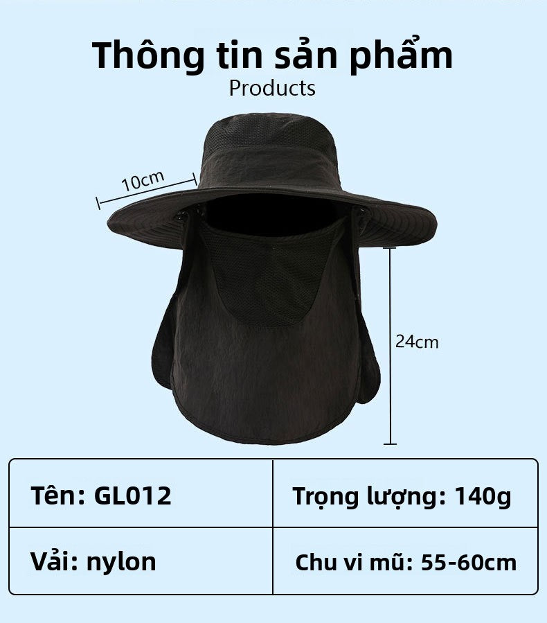 Summer outdoor quick-drying sun protection hat fishing cap