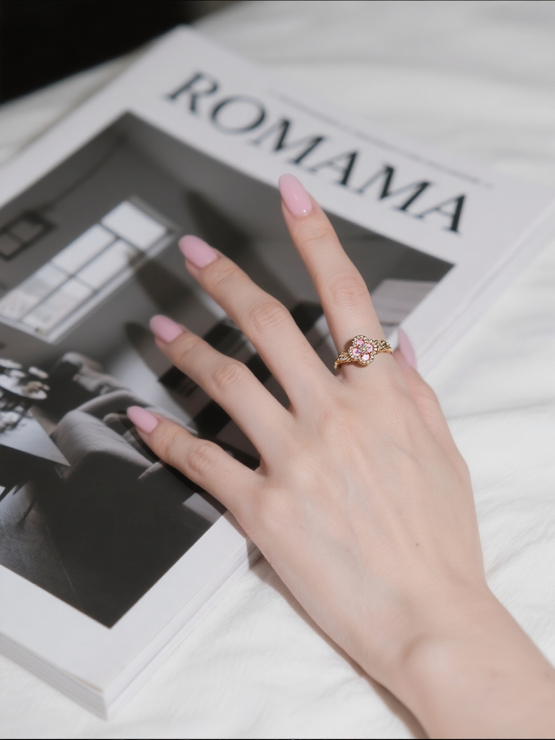 Pink Fritillary Flower Ring