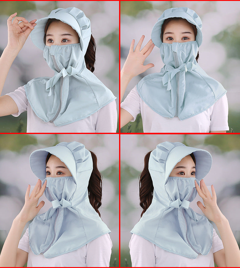 Sunshade Mask Outdoor UV Protection Integrated Sun Hat