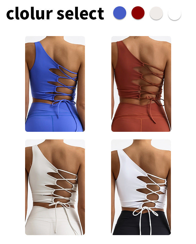Outdoor One-Shoulder Lace-Up Quick-Dry Vest