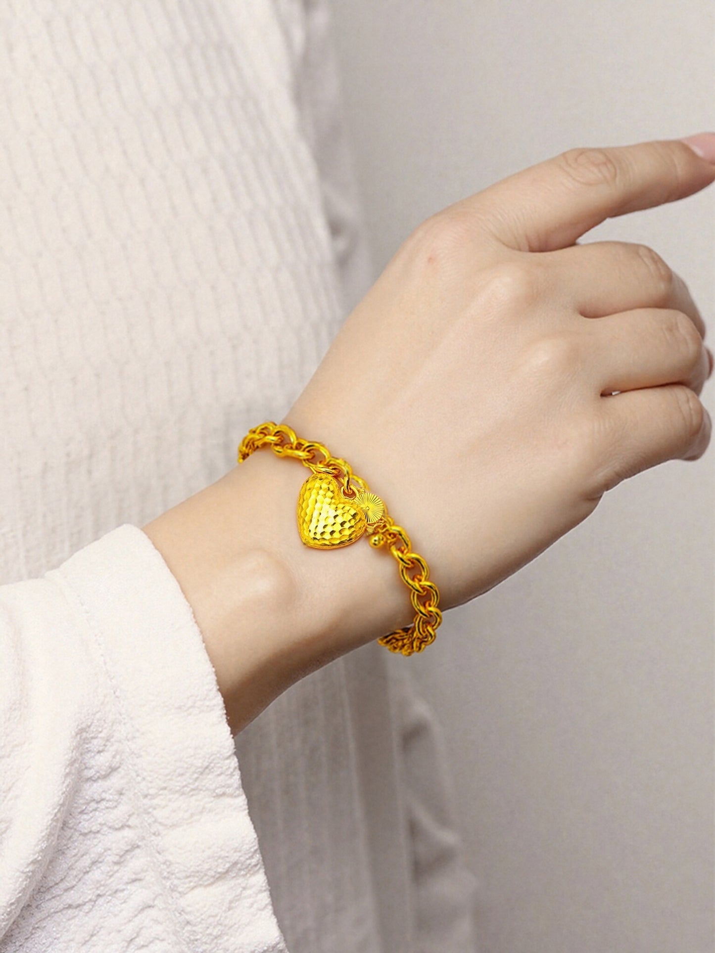 Gold Filled Hollow Heart Design Bracelet