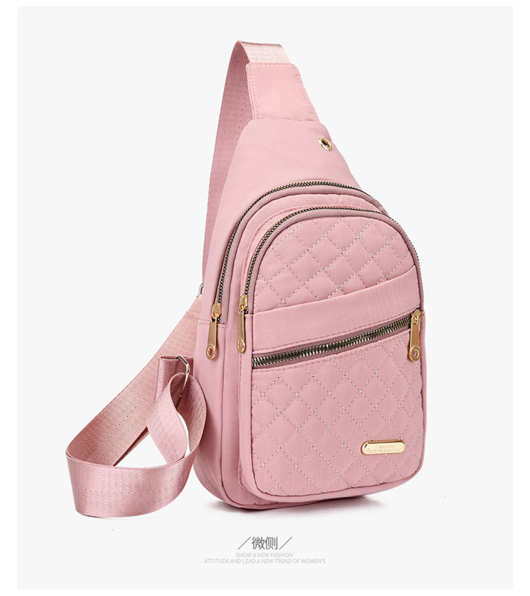 Simple Women's Multi-layer Embroidery Large Capacity Outdoor Casual Crossbody Bag