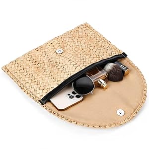 Straw Shoulder Bag For Women Woven Purse Beach Envelope Clutch Straws Wallet