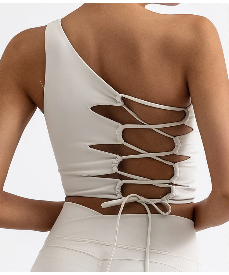 Outdoor One-Shoulder Lace-Up Quick-Dry Vest