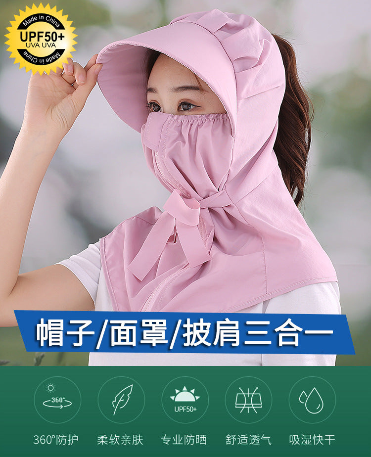 Sunshade Mask Outdoor UV Protection Integrated Sun Hat