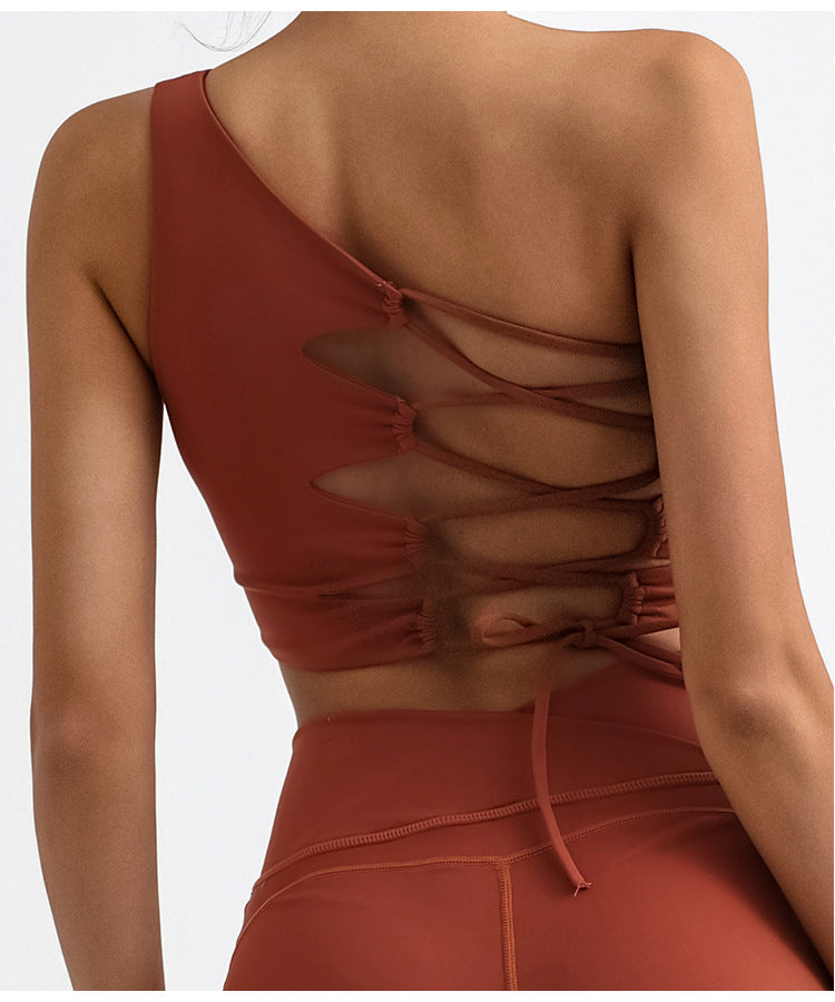 Outdoor One-Shoulder Lace-Up Quick-Dry Vest