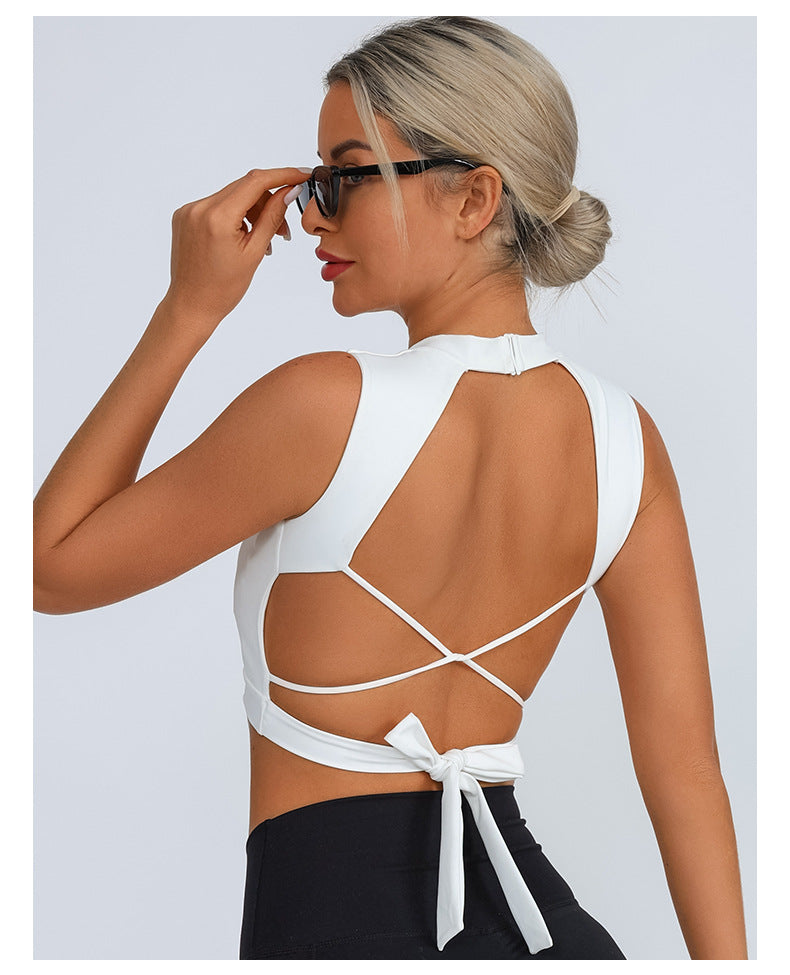 Fitness Nude Quick-Dry Padded Tie Vest