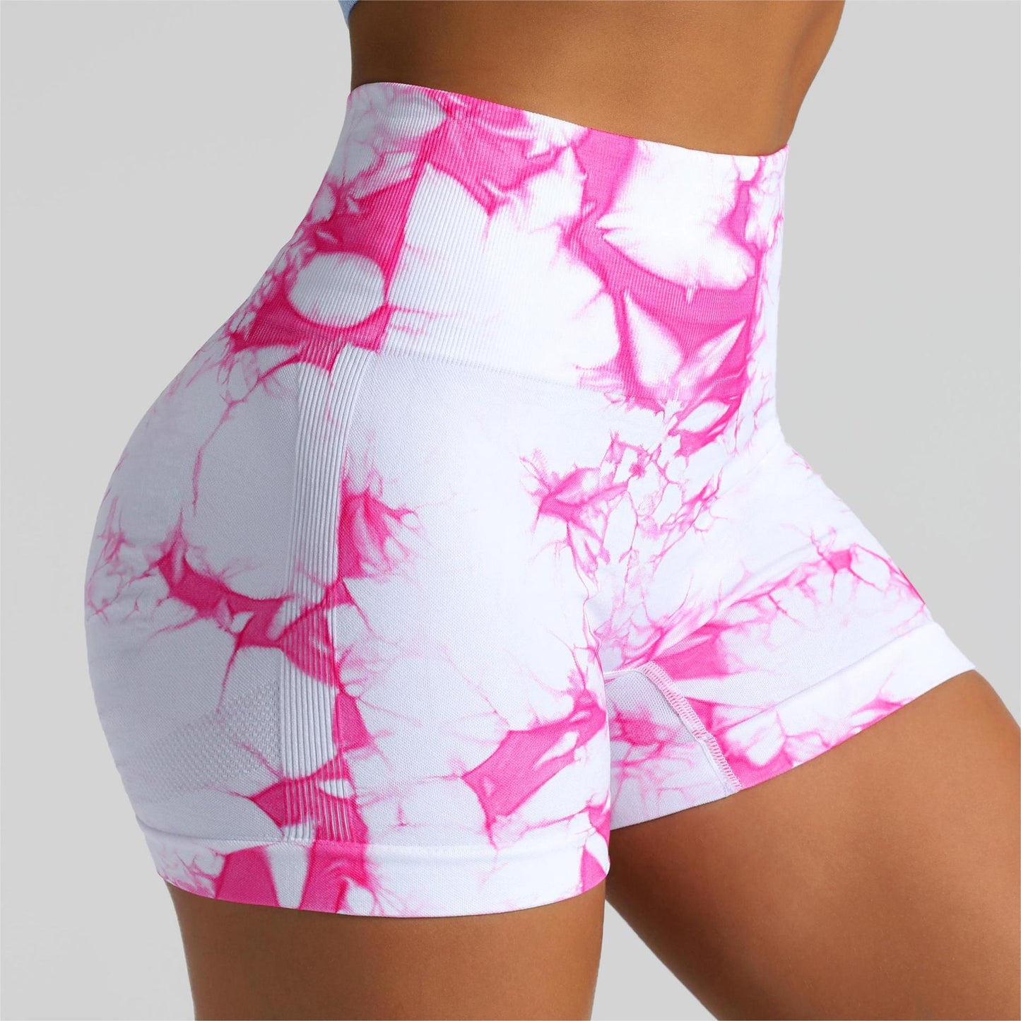 Outdoor three-point tie-dye high-elastic tight-fitting quick-drying yoga shorts
