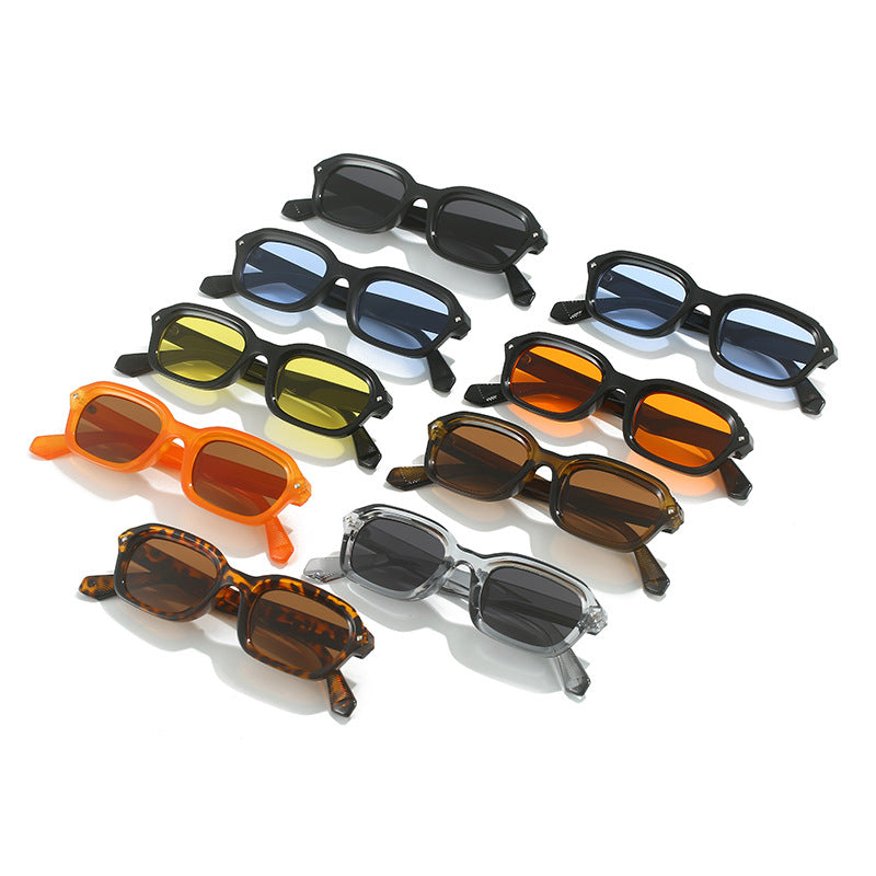 Retro high-end narrow frame square sunglasses