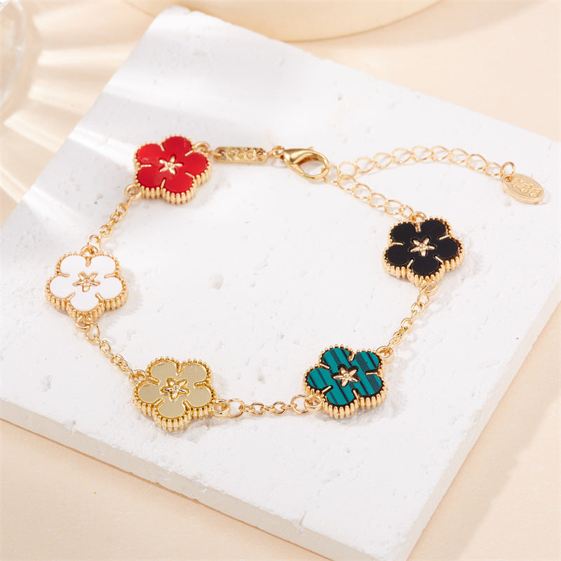 Double-sided Five Small Flower Bracelet