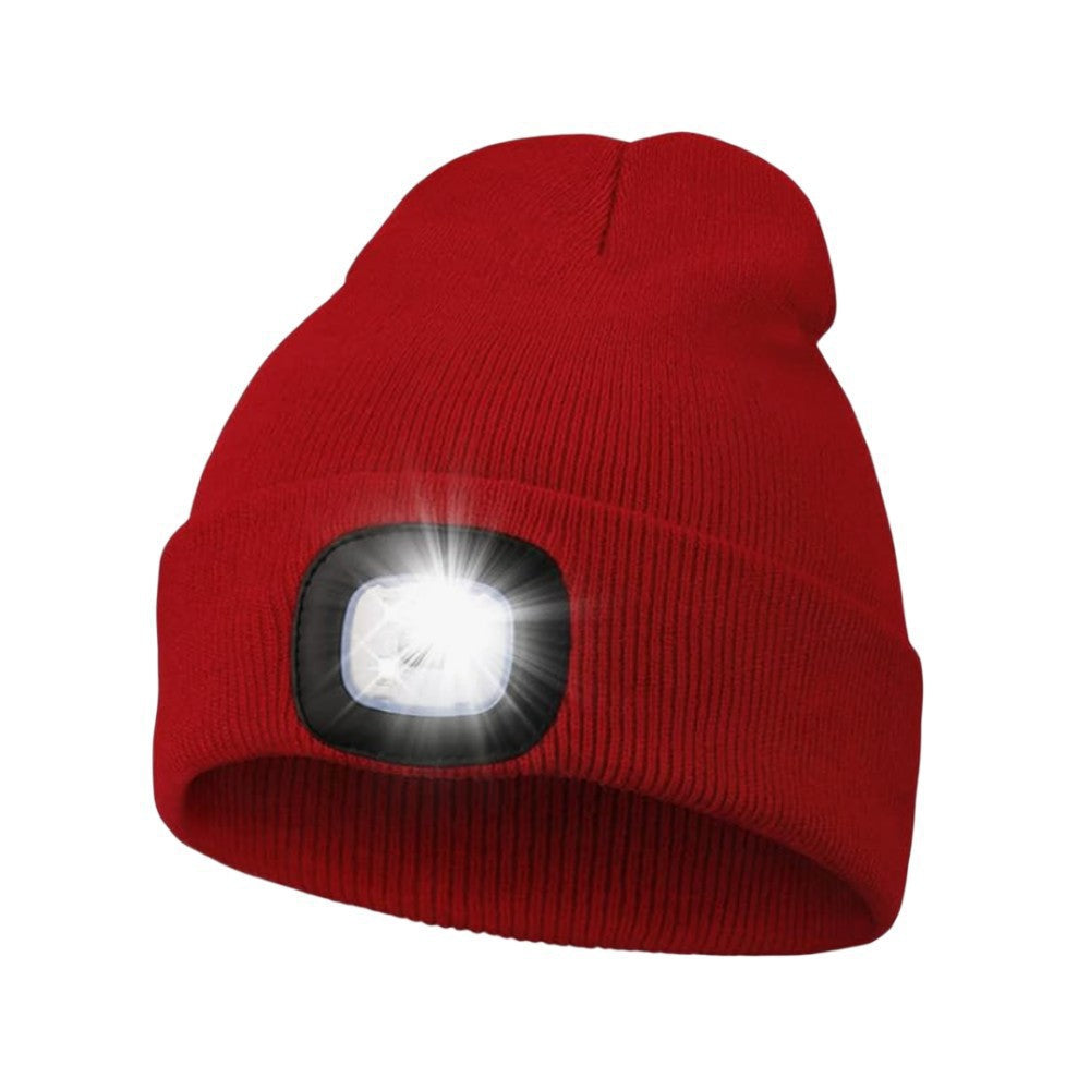 Outdoor LED Warm Lighting Knitted Hat Night Walking Hat Fishing Hat Glowing LED Knitted Hat Outdoor