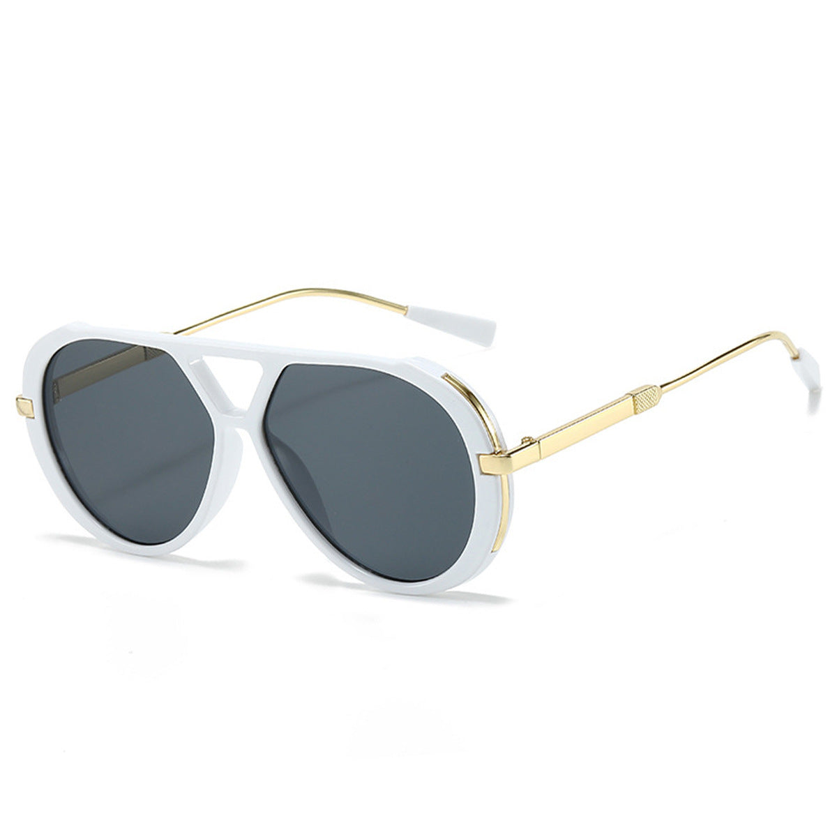 Retro Leopard Print Frame Green Lens Double Bridge Sunglasses
