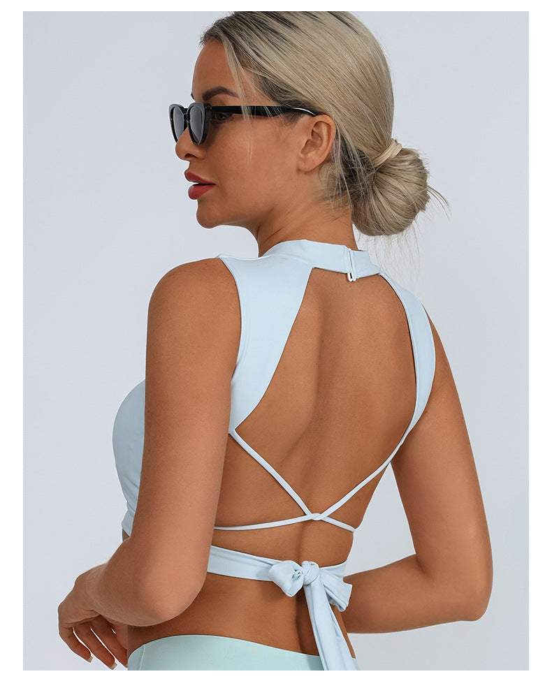 Fitness Nude Quick-Dry Padded Tie Vest