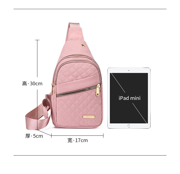 Simple Women's Multi-layer Embroidery Large Capacity Outdoor Casual Crossbody Bag
