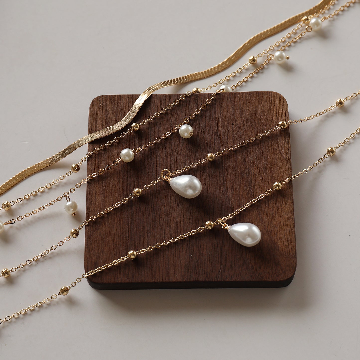 Vintage Pearl Multi-layer Round Bead Necklace