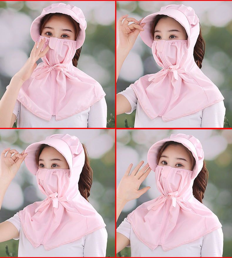 Sunshade Mask Outdoor UV Protection Integrated Sun Hat