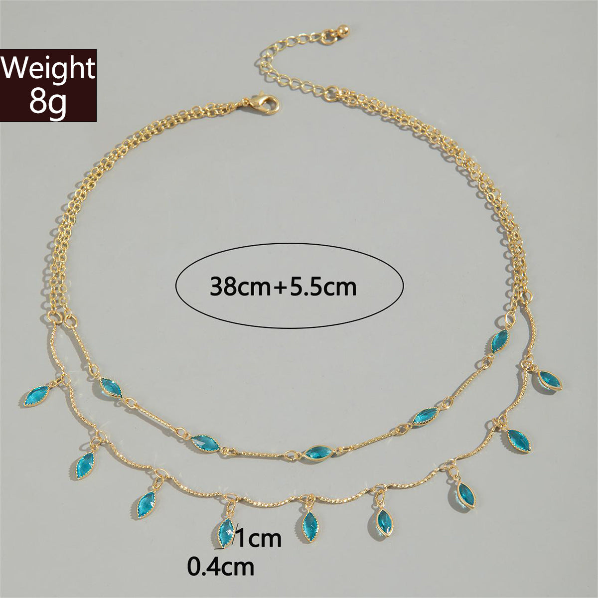 Zircon Water Drop Geometric Tassel Necklace
