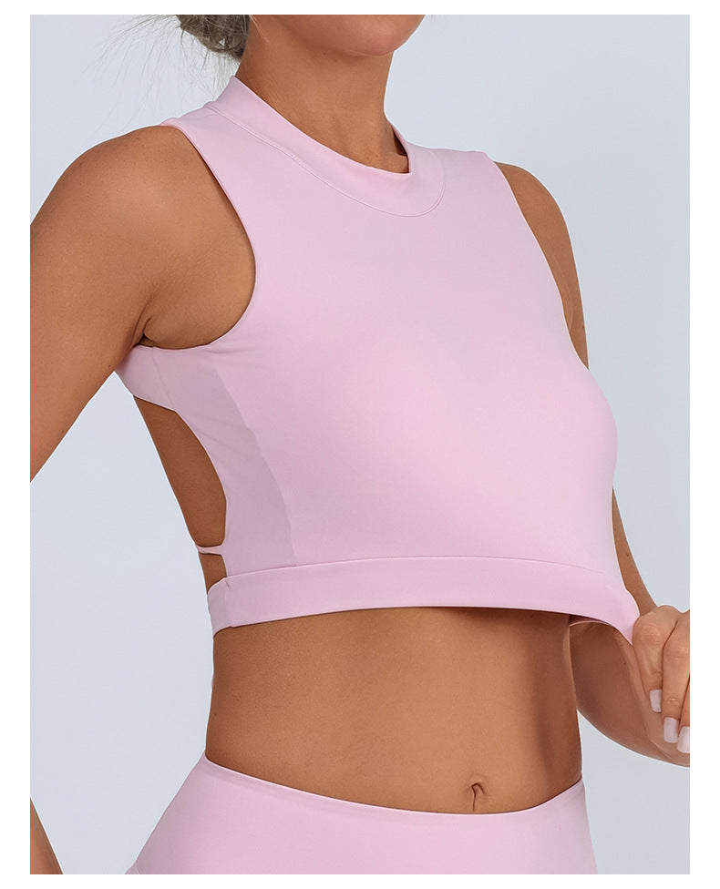 Fitness Nude Quick-Dry Padded Tie Vest