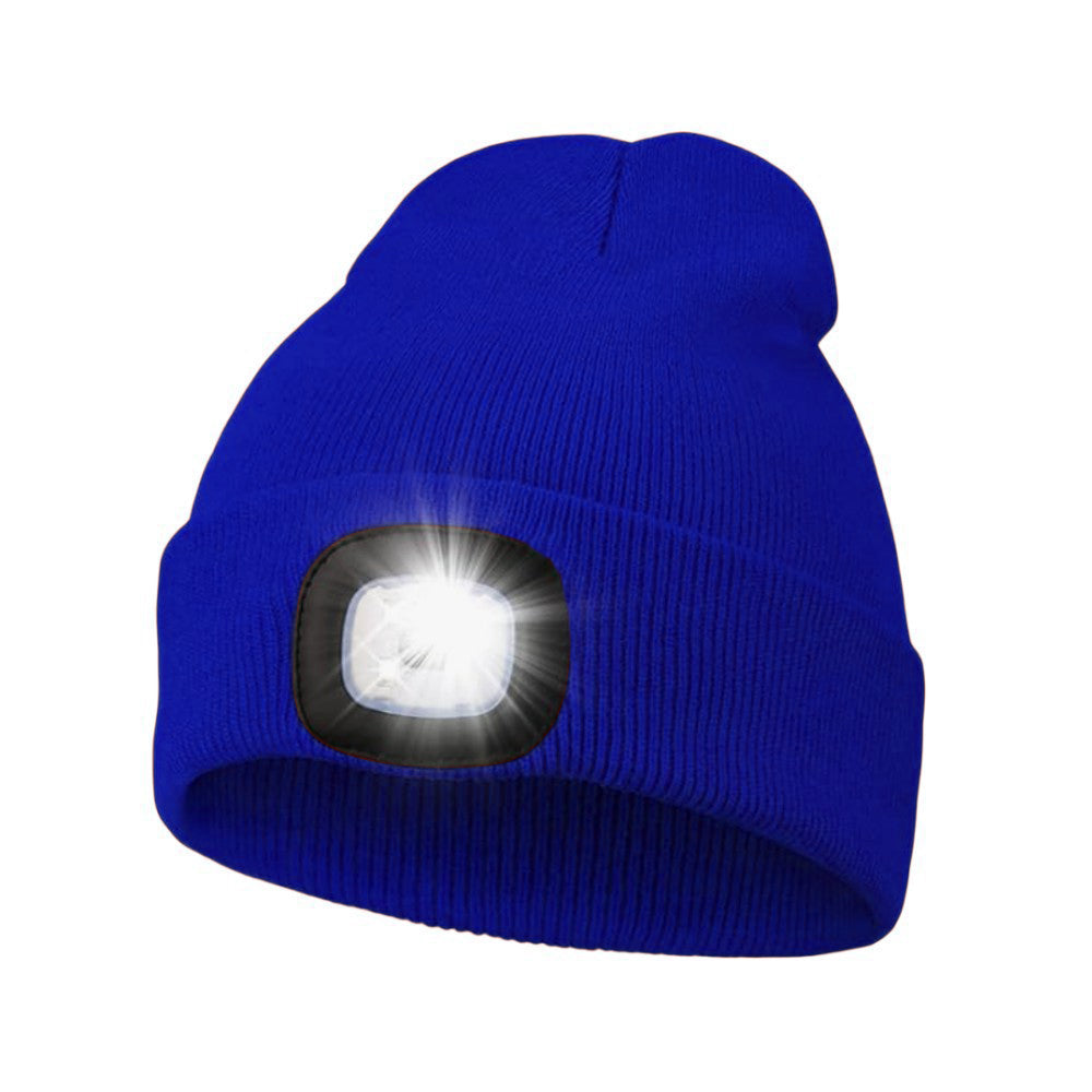 Outdoor LED Warm Lighting Knitted Hat Night Walking Hat Fishing Hat Glowing LED Knitted Hat Outdoor