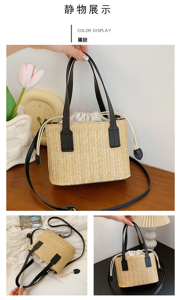 Summer Vacation Straw Bag Cross body Small Square Bag