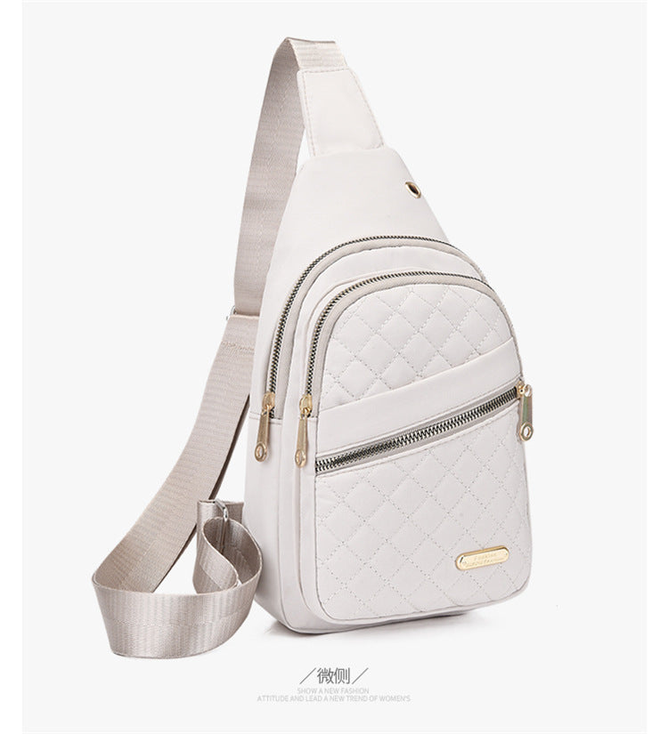 Simple Women's Multi-layer Embroidery Large Capacity Outdoor Casual Crossbody Bag
