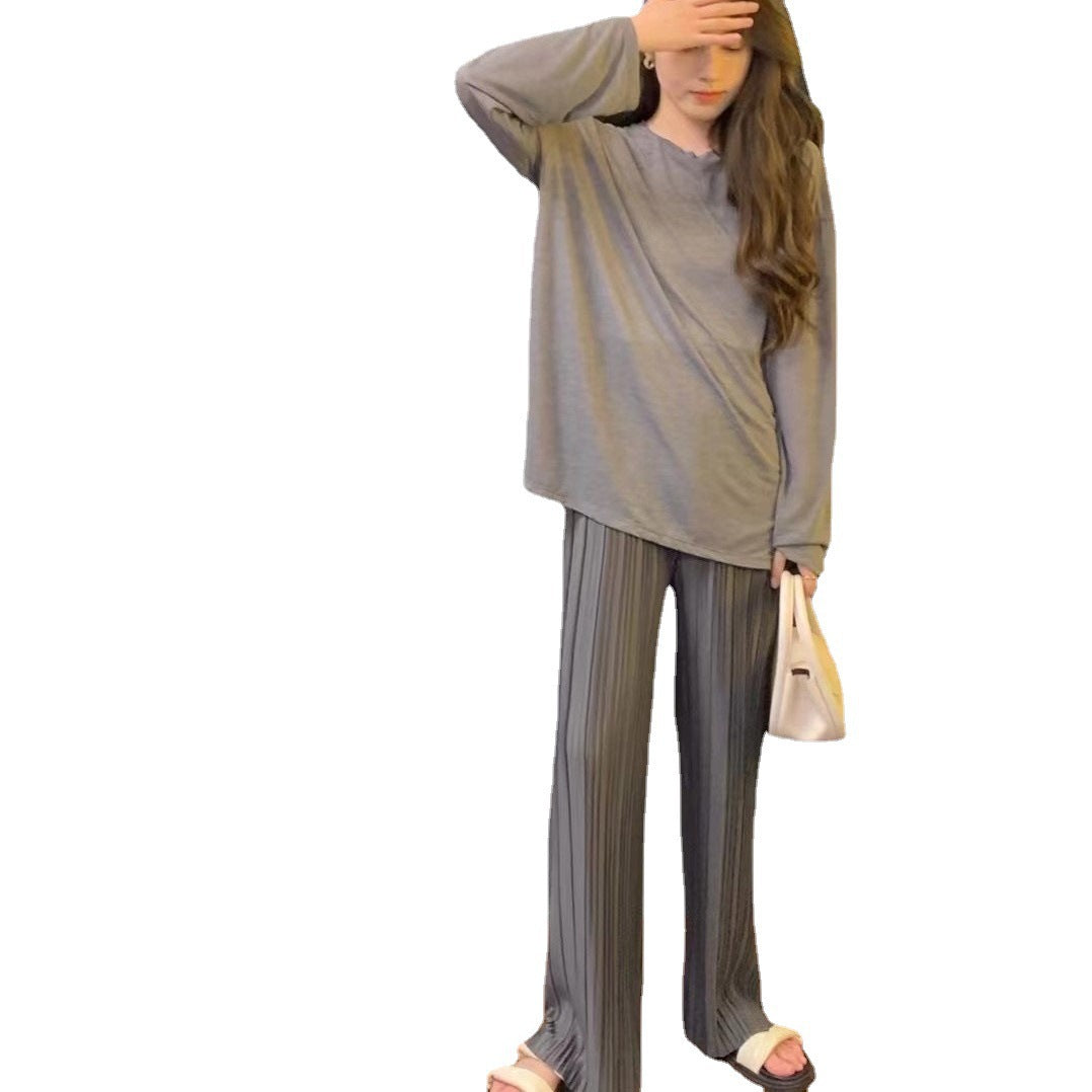 Summer Thin Pleated Pants Casual Versatile Wide-Leg Women's Pants