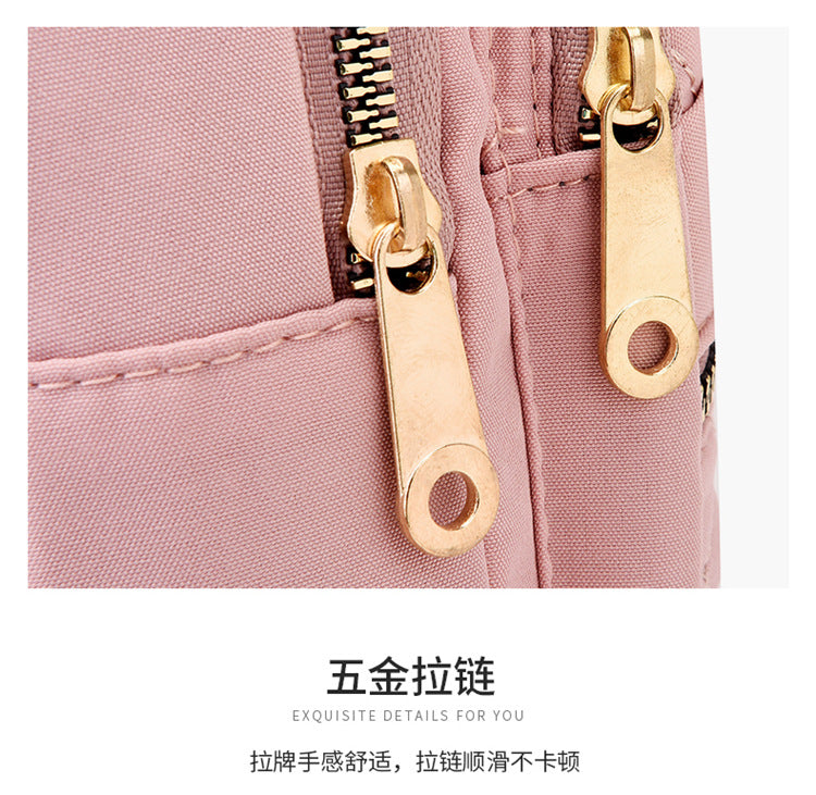 Simple Women's Multi-layer Embroidery Large Capacity Outdoor Casual Crossbody Bag