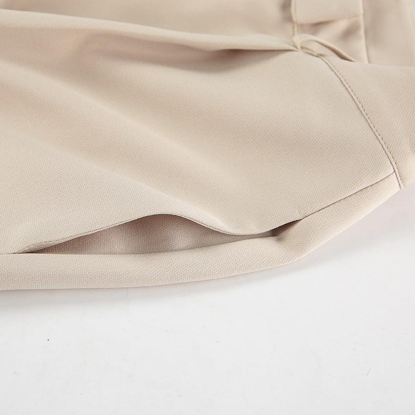 Spring and Summer retro V-Neck Sleeveless Suit Long Pants Set