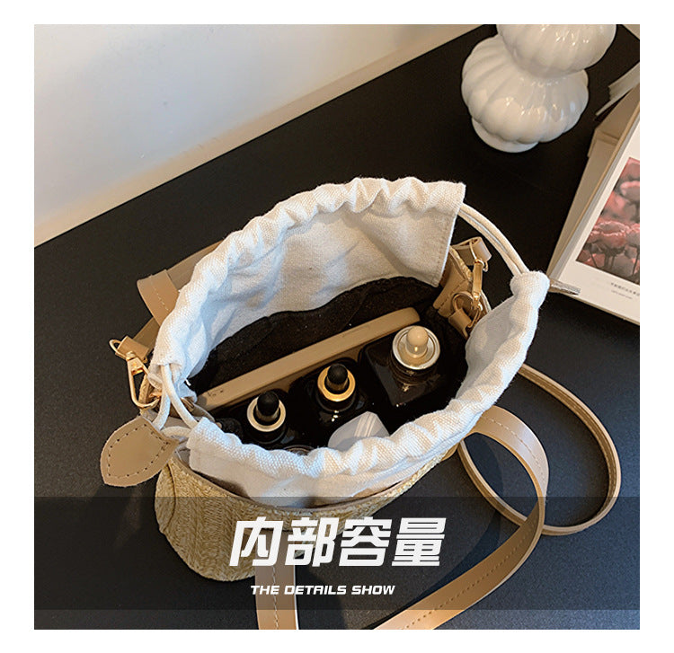 Summer Vacation Straw Bag Cross body Small Square Bag