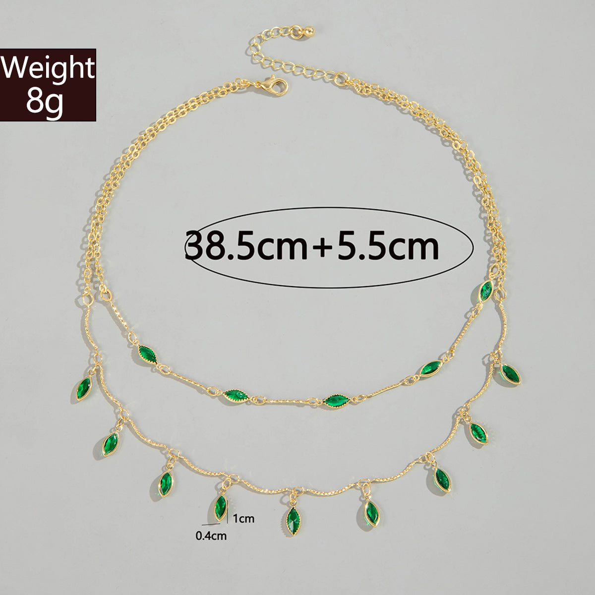 Zircon Water Drop Geometric Tassel Necklace
