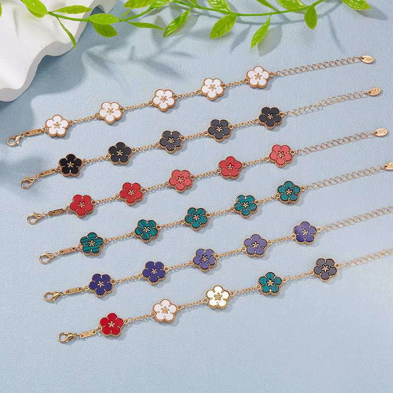 Double-sided Five Small Flower Bracelet