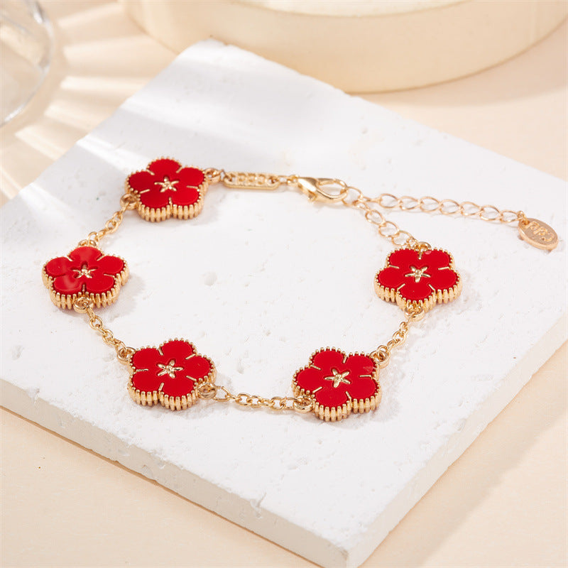 Double-sided Five Small Flower Bracelet