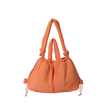 Cross-Border Hot Personality and Versatility down Cotton Backpack New Nylon Drawstring Lightweight Shoulder Bag Fashion Cloth Bag