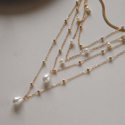 Vintage Pearl Multi-layer Round Bead Necklace