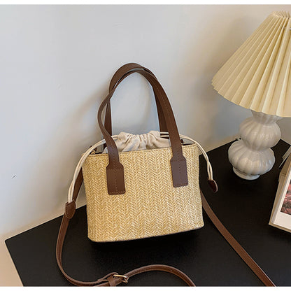 Summer Vacation Straw Bag Cross body Small Square Bag
