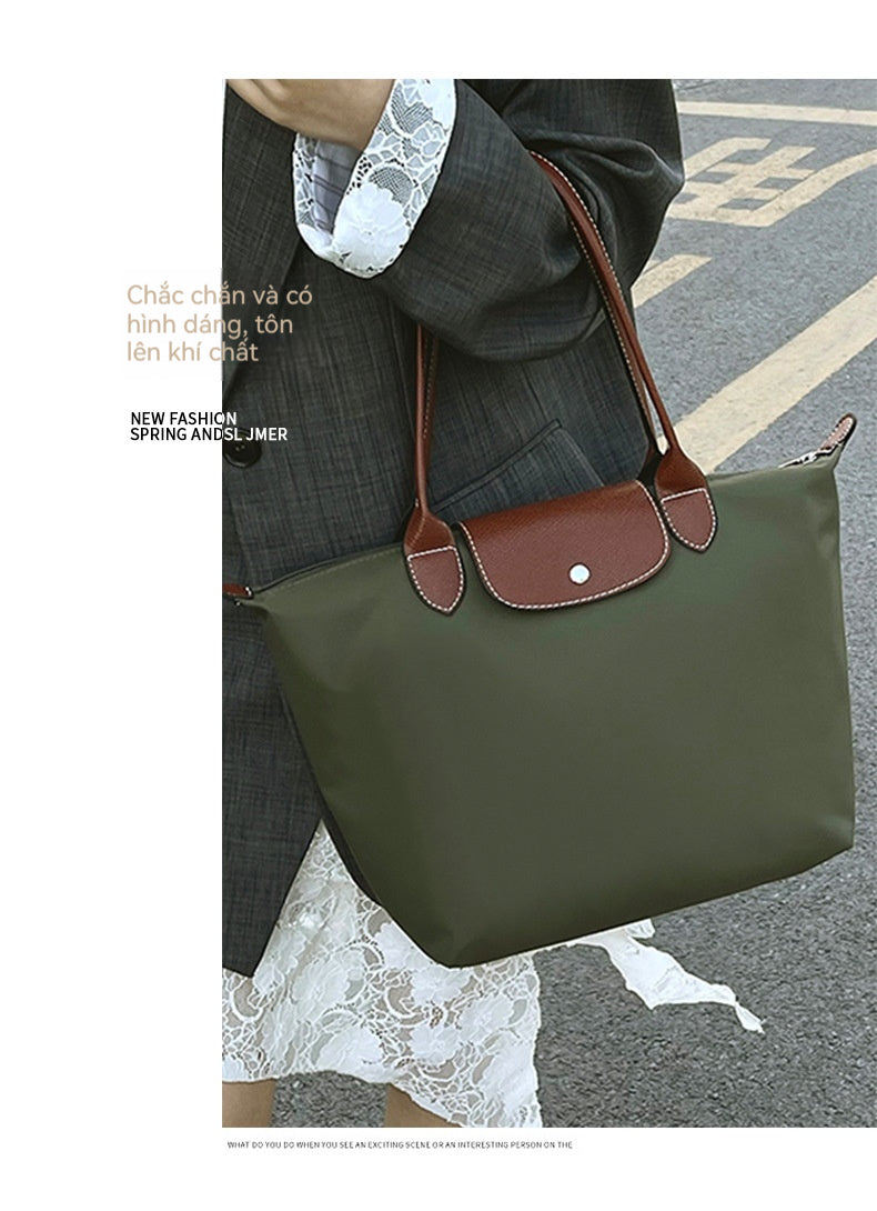 French Single Shoulder Eco-friendly Waterproof Nylon Tote Bag