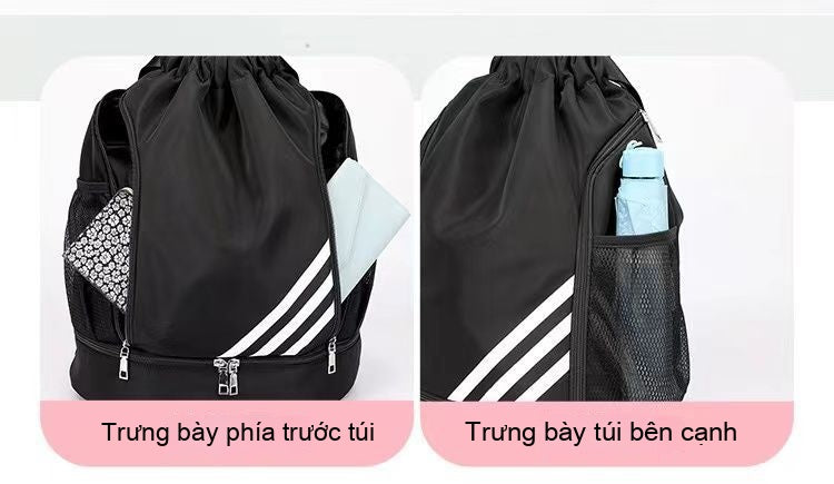 Drawstring Large Capacity Lightweight Dry-Wet Separation Swimming Travel Bag
