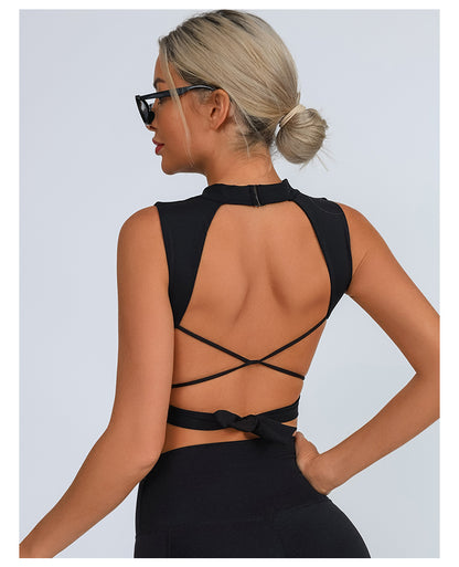 Fitness Nude Quick-Dry Padded Tie Vest