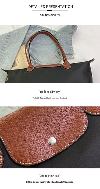 French Single Shoulder Eco-friendly Waterproof Nylon Tote Bag