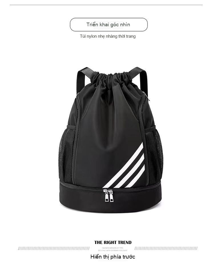 Drawstring Large Capacity Lightweight Dry-Wet Separation Swimming Travel Bag