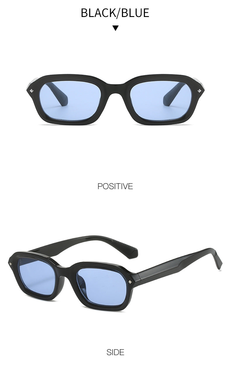 Retro high-end narrow frame square sunglasses