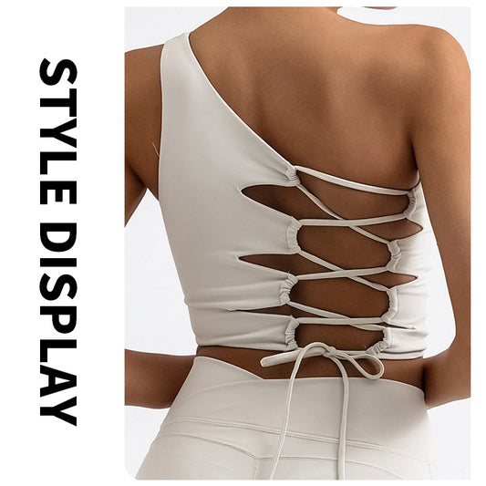 Outdoor One-Shoulder Lace-Up Quick-Dry Vest
