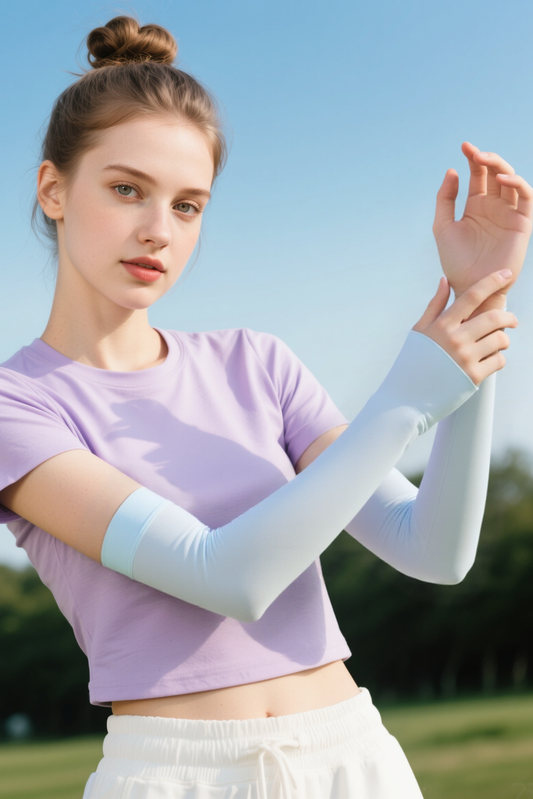 Ice Silk Outdoor Cycling Solid Color Anti-Mosquito Sun Protection Sleeves